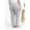 MİRAY- Kadın Pamuklu Büyük Beden Alt Pijama Gri