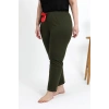 MİRAY- Kadın Pamuklu Büyük Beden Alt Pijama Haki