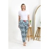 MİRAY- Kadın Pamuklu Büyük Beden Alt Pijama Mavi