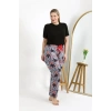MİRAY- Kadın Pamuklu Büyük Beden Alt Pijama Somon