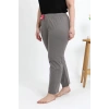 MİRAY- Kadın Pamuklu Büyük Beden Alt Pijama Vizon