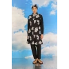 MİRAY- Kadın Pantolonlu Desenli Tam Tesettür Mayo Siyah