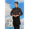 MİRAY- Kadın Pantolonlu Desenli Tam Tesettür Mayo Siyah