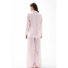 MİRAY- Kadın Pembe Oversize Saten Pijama Takımı – Rahat Kesim Şık Ev Giyim Seti
