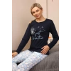 MİRAY- Kadın Penye Uzun Kol Pijama Takım Laciver