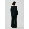 MİRAY- Kadın Siyah Yay Burcu Oversize 2 İplik Eşofman Ev Giyim Takımı