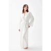 MİRAY- Kadın Uzun Ekru Penye Sabahlık