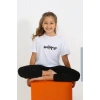 MİRAY- Kız Çocuk Kısa Kol Beyaz Penye Pijama Takım