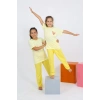 MİRAY- Kız Çocuk Kısa Kol Sarı Penye Pijama Takım