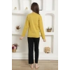 MİRAY- Kız Çocuk Penye Pijama Takım Sarı