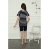 MİRAY- Kız Çocuk Penye Şortlu Pijama Takım Lacivert