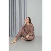 MİRAY- Polar Kadın Pijama Takımı Sütlü Kahve
