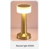 Modern Led Abajur Masa Lambası Dokunmatik 3 Mod Kademeli Şarjlı Dokunm Gold Masa Lambası Orta Kafa