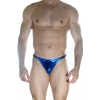 MODLİVE Arkası Büzgülü Mavi Lame Brazillian Slip