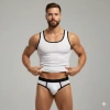 MODLİVE Beyaz Delikli Kumaş Tank Top Slip Takımı