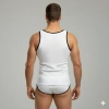 MODLİVE Beyaz Delikli Kumaş Tank Top Slip Takımı