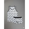MODLİVE Erkek Desenli Tank Top Boxer Takım