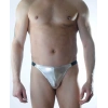 MODLİVE Erkek Gümüş Lame Brazillian Slip