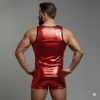 MODLİVE Erkek Kırmızı Lame Tank Top Boxer Takımı