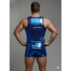 MODLİVE Erkek Mavi Lame Tank Top Boxer Takım