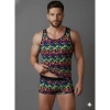 MODLİVE Erkek Renkli Tank Top Boxer Takımı
