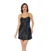 MODLİVE Siyah Saten Gecelik - M-268