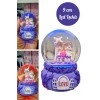 Mor Love Sevgililer Temalı Led Işıklı Kar Küresi 9 cm – Romantik & Anlamlı Sevgili Hediyesi