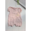 Müslin Kumaş Çiçek Nakışlı Pamuklu Kız Bebek Tulum