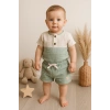 Müslin Şortlu 2 li Erkek Bebek Takım % 100 Pamuk