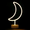 Neon Işıklı Ay Masa Gece Lambası Pil+usb