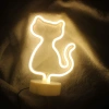 Neon Işıklı Kedi Tasarımlı Lamba