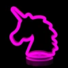 Neon Işıklı Unicorn Masa Gece Lambası Pil Usb