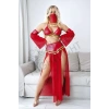 Nightlight Peçeli Altın Detaylı Fantazi Kırmızı Dansöz Kostümü