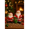 Noel Baba Biblo Seti 2’li – 9 cm & 11 cm – Premium Yılbaşı Dekor Koleksiyonluk Hediye