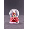 Noel Baba Hediye Torbası Temalı Mini Boy Işıklı Yılbaşı Kar Küresi 6.5 cm B