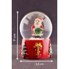 Noel Baba Merry Christmas Tasarımlı 9 cm Orta Boy Işıklı Kar Küresi 1B