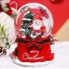 Noel Baba Merry Crs.  Tasarımlı 13 cm Büyük Boy Işıklı Müzikli Kar Küresi