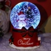 Noel Baba Merry Crs.  Tasarımlı 13 cm Büyük Boy Işıklı Müzikli Kar Küresi