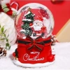 Noel Baba Merry Crs.  Tasarımlı 13 cm Büyük Boy Işıklı Müzikli Kar Küresi