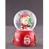 Noel Baba ve Çam Ağacı Temalı Mini Boy Işıklı  Yılbaşı Kar Küresi 6.5 cm E