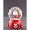 Noel Baba ve Hediye Paketi Temalı Mini Boy Işıklı Yılbaşı Kar Küresi 6.5 cm1A