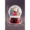 Noel Baba ve Hediyeleri Temalı Orta Boy Işıklı Kar Küresi 9 cm