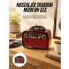 Nostalji Radyo Bluetooth Hoparlör Usb-sd Kart Giriş Led Fener Işıklı Bataryalı Pilli Yeni Nesil