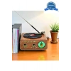 Nostaljik Tasarım Plak Çalar Görünümlü Radyolu Bluetooth Hoparlör Retro Müzik Plak Açık Kahverengi