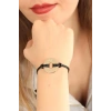 OKAY (İyi) Siyah Deri İpli Unisex Mood Bileklik - TJ-BB1983