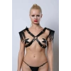 Omuzdan Püsküllü Göğüs Harness, Deri Püsküllü Omuz Harness - Brf1240