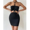 Önden Büzgülü Mini Elbise