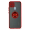 Oppo A15 Kılıf Montreal Yüzüklü Silikon Kapak - Kırmızı
