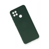 Oppo A15 Kılıf Nano içi Kadife Silikon - Koyu Yeşil