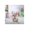 Organik Çiçekli Borosilikat Bardak 350 Ml. -BRD-150 BH